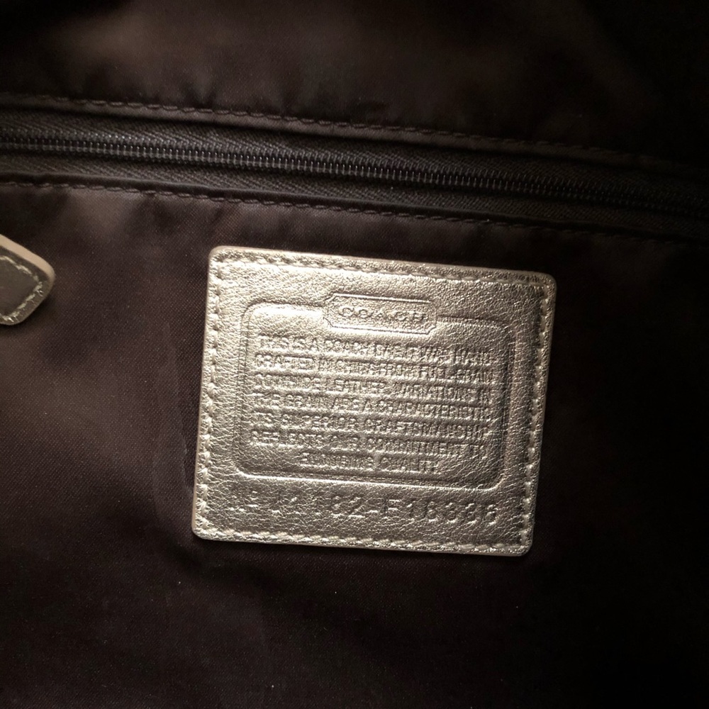 Coach Gold Leather Laura Embossed C Tote Bag - Picture 9 of 15